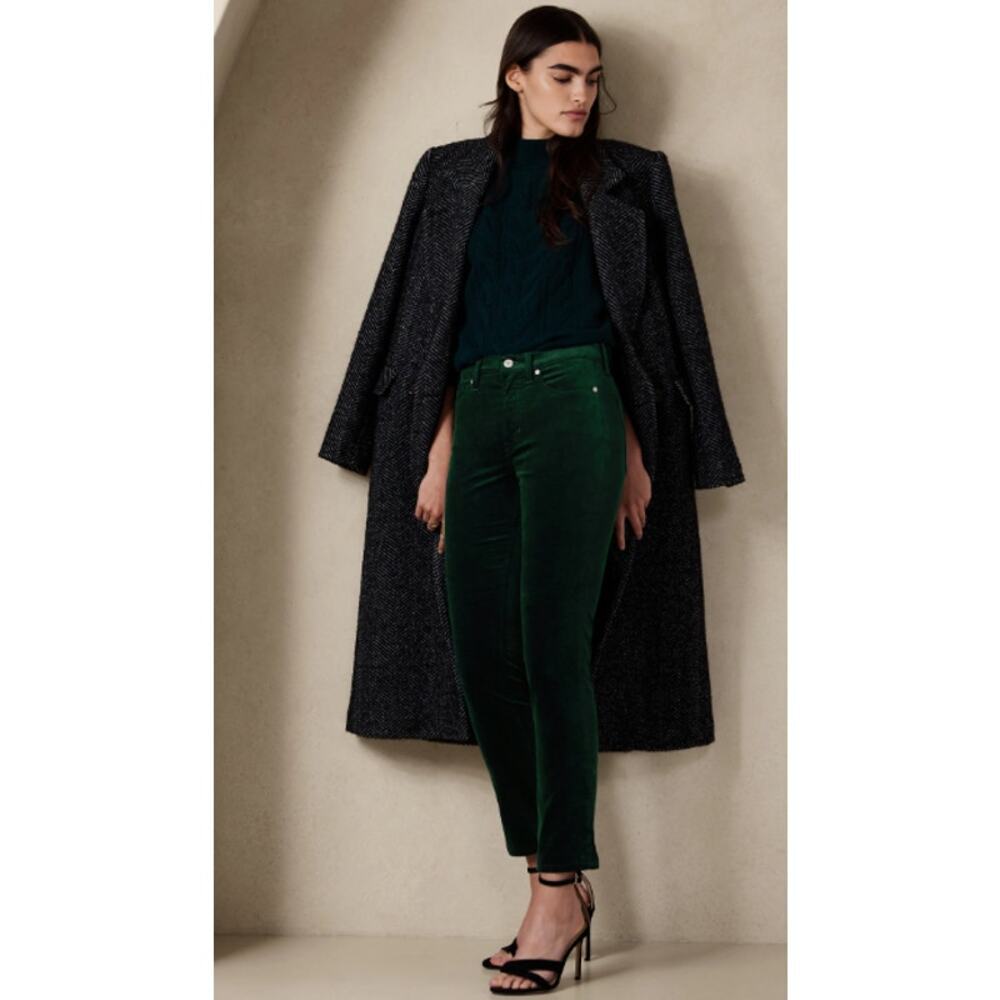 Banana Republic High Rise Slim Velvet Galactic Green Ankle Jean Sz 24P NWT - Picture 2 of 7